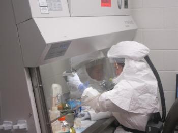 Casey in the laboratory